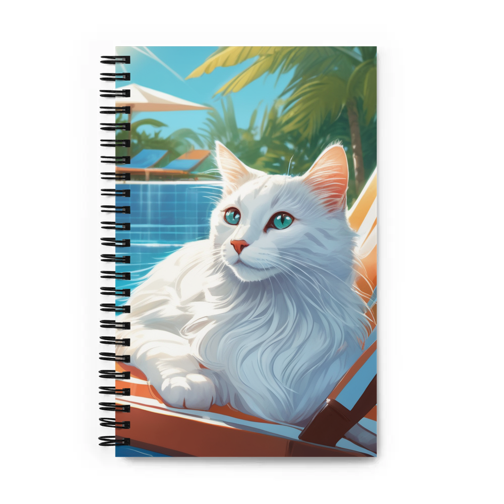 PugMug Custom White Companion Cat Spiral Notebook