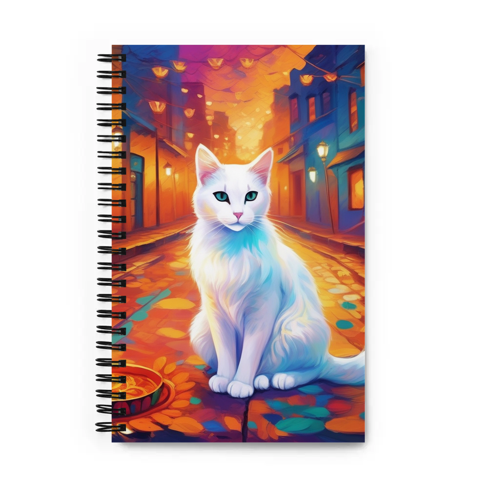 PugMug Custom White Companion Cat Spiral Notebook