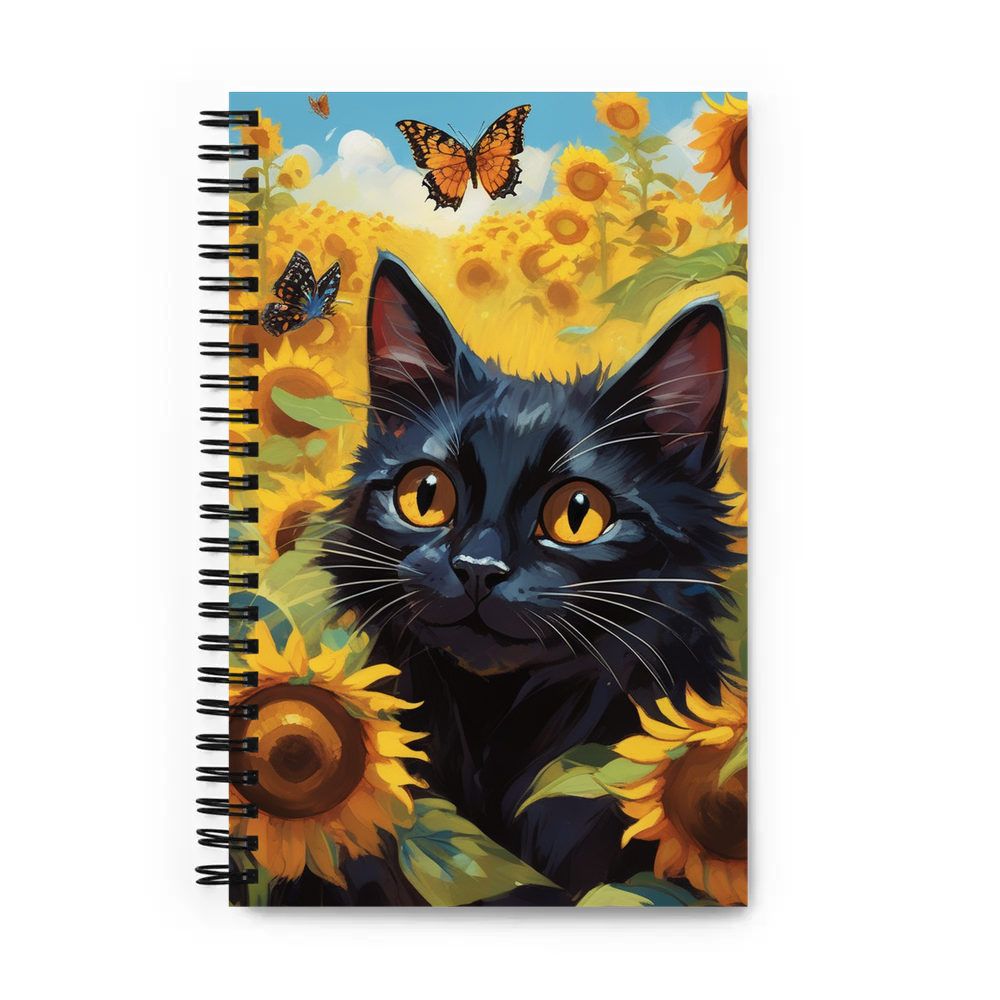 PugMug Custom Black Companion Cat Spiral Notebook