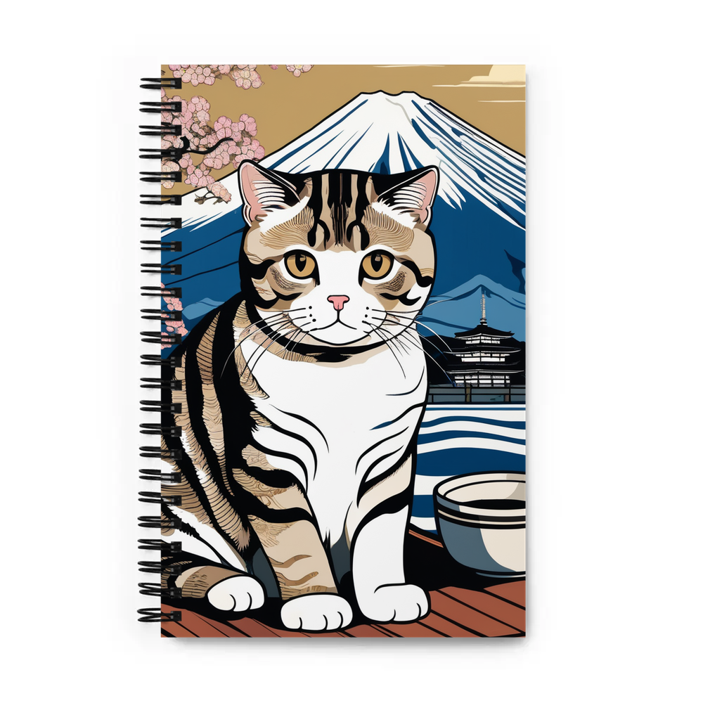 PugMug Custom Tabby Scottish Fold Cat Spiral Notebook