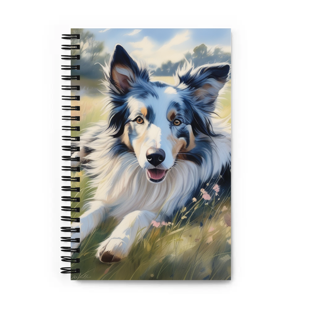 PugMug Custom Blue Merle Border Collie Spiral Notebook