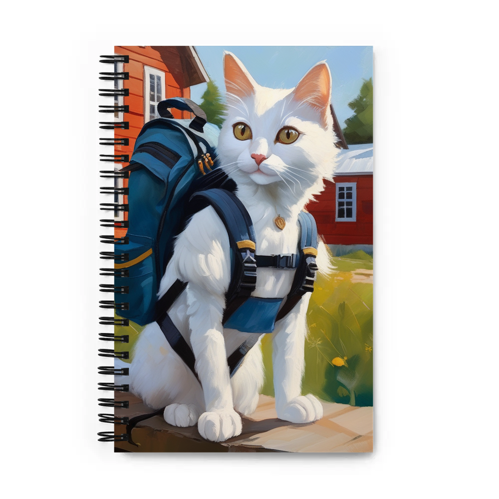 PugMug Custom White Companion Cat Spiral Notebook