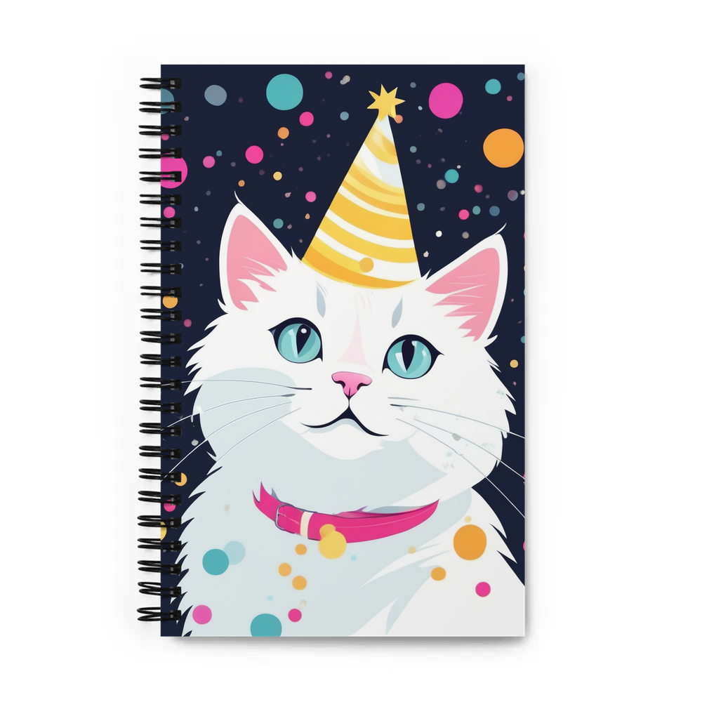 PugMug Custom White Companion Cat Spiral Notebook