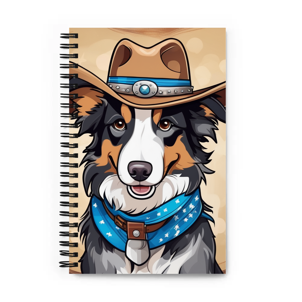 PugMug Custom Blue Merle Border Collie Spiral Notebook