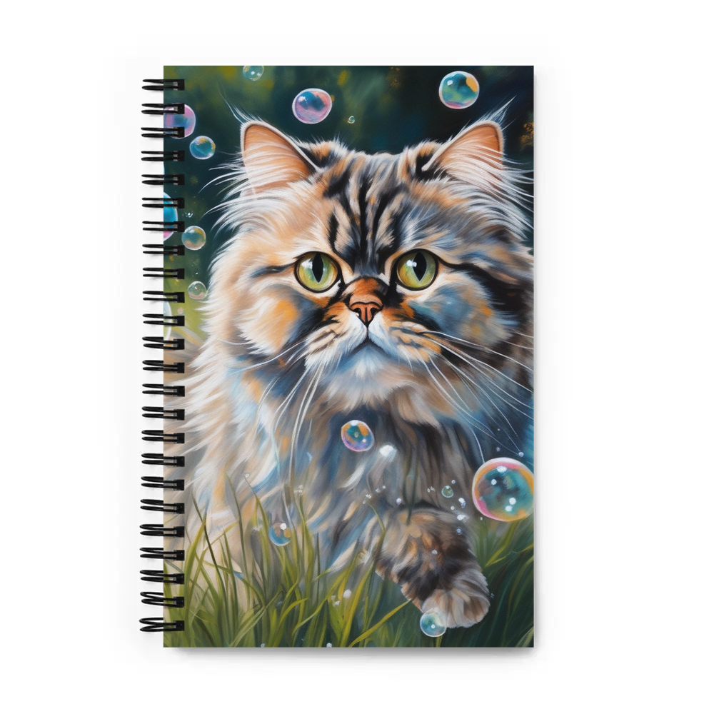 PugMug Custom Tabby Persian Cat Spiral Notebook