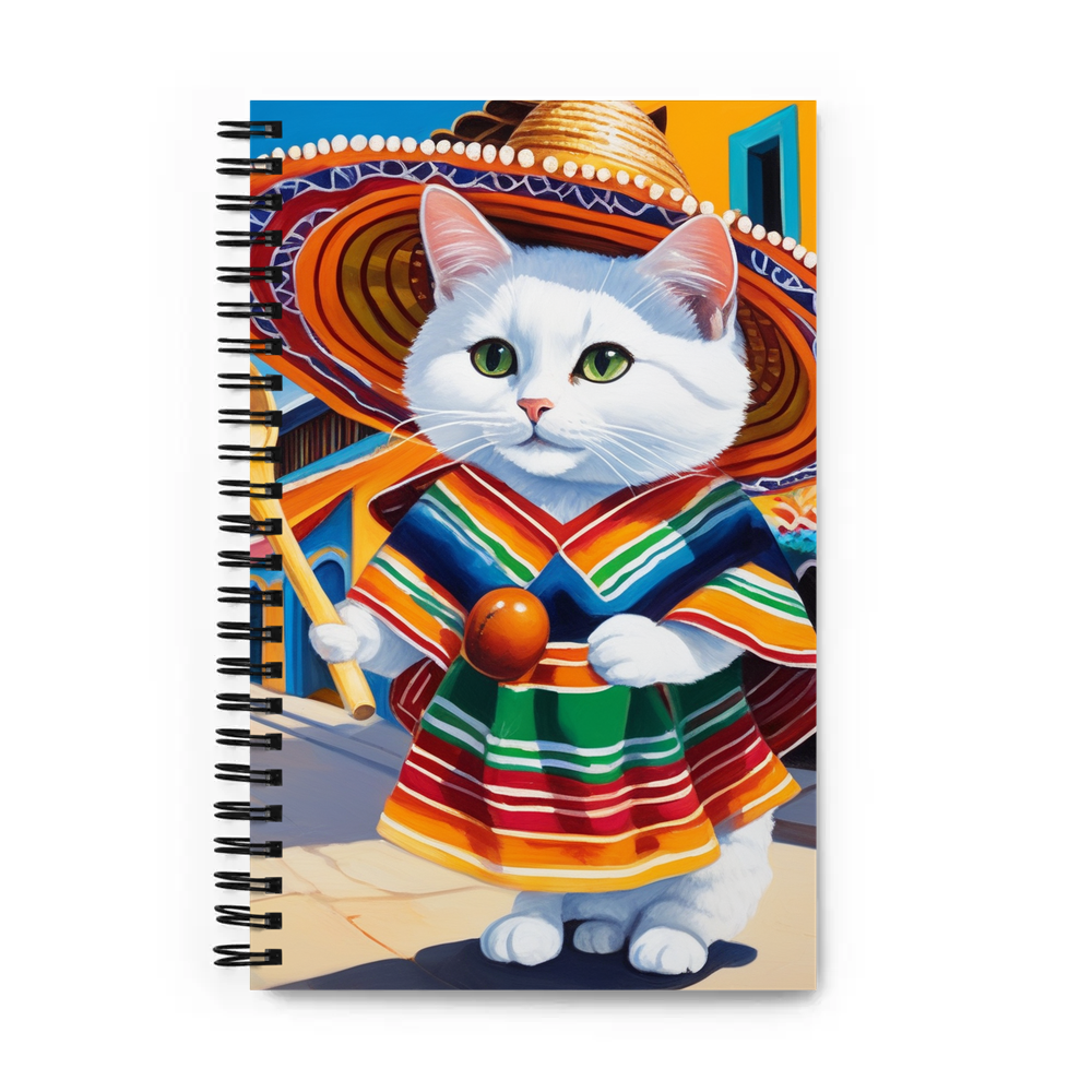 PugMug Custom White Companion Cat Spiral Notebook