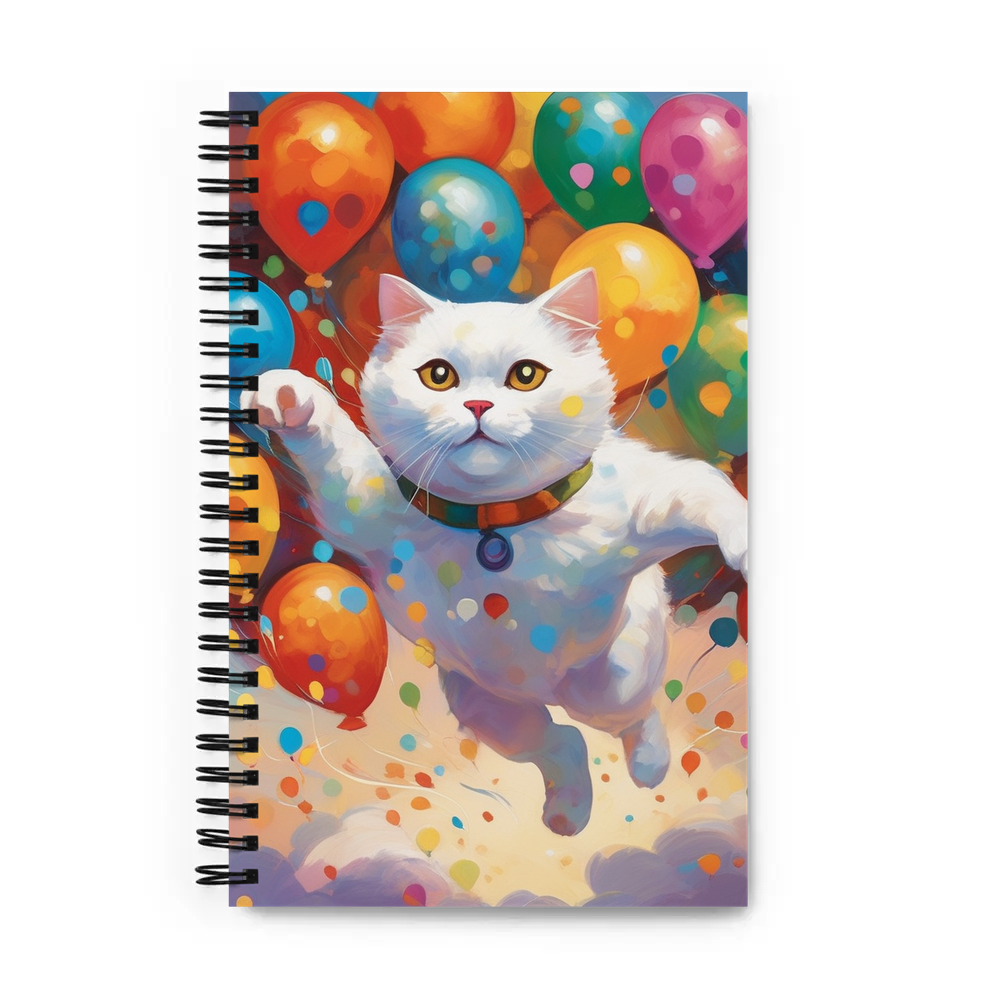 PugMug Custom White Scottish Fold Cat Spiral Notebook