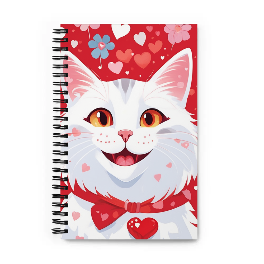 PugMug Custom White Companion Cat Spiral Notebook