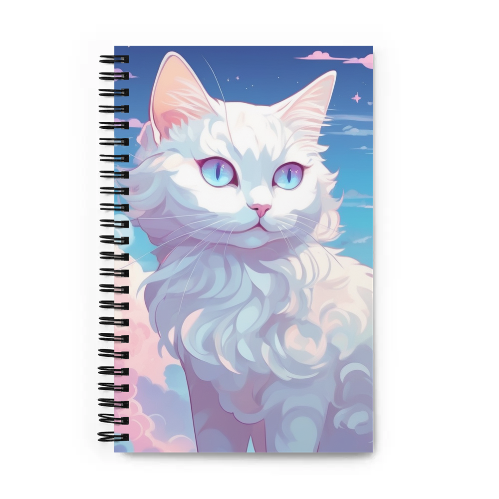PugMug Custom White Companion Cat Spiral Notebook