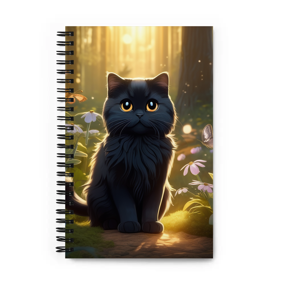 PugMug Custom Black Scottish Fold Cat Spiral Notebook