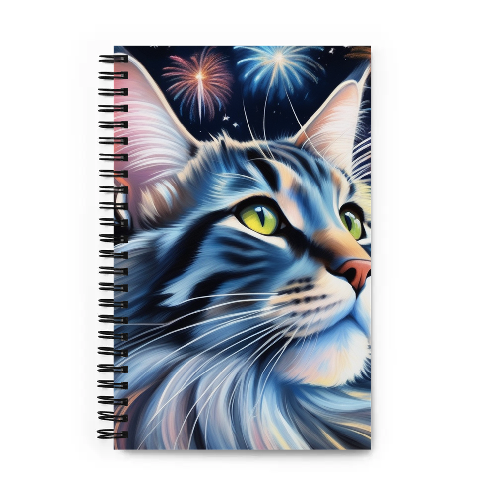 PugMug Custom Tabby Maine Coon Cat Spiral Notebook