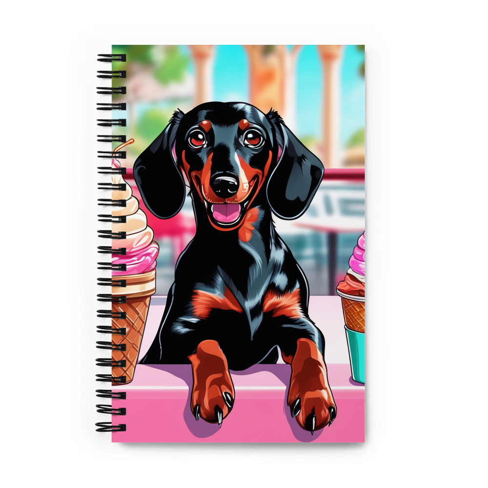 PugMug Custom Black Dachshund Spiral Notebook