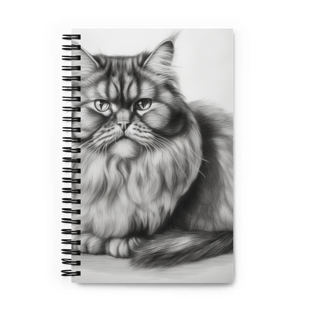 PugMug Custom Tabby Persian Cat Spiral Notebook