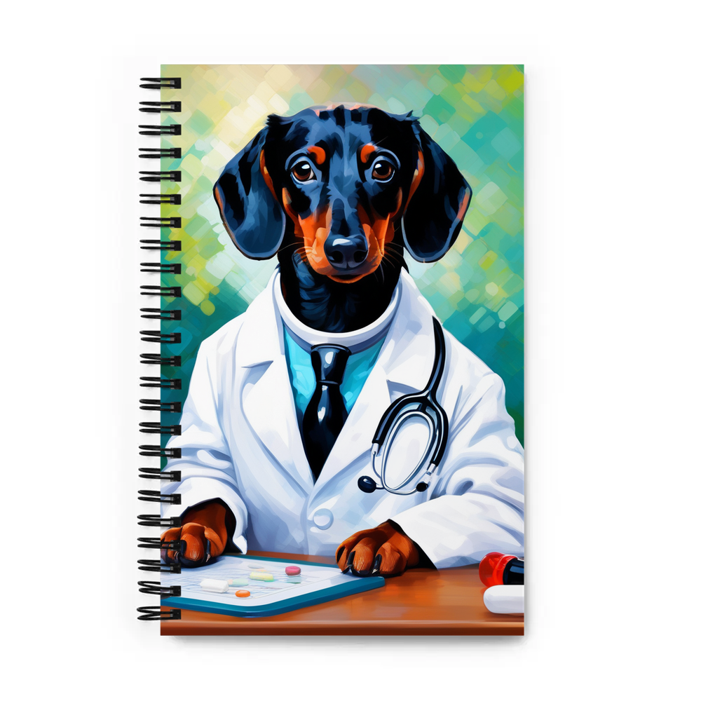 PugMug Custom Black Dachshund Spiral Notebook