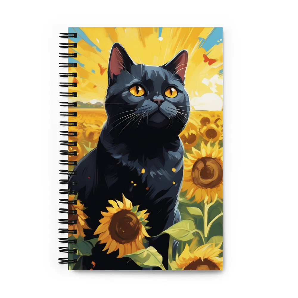 PugMug Custom Black British Shorthair Cat Spiral Notebook