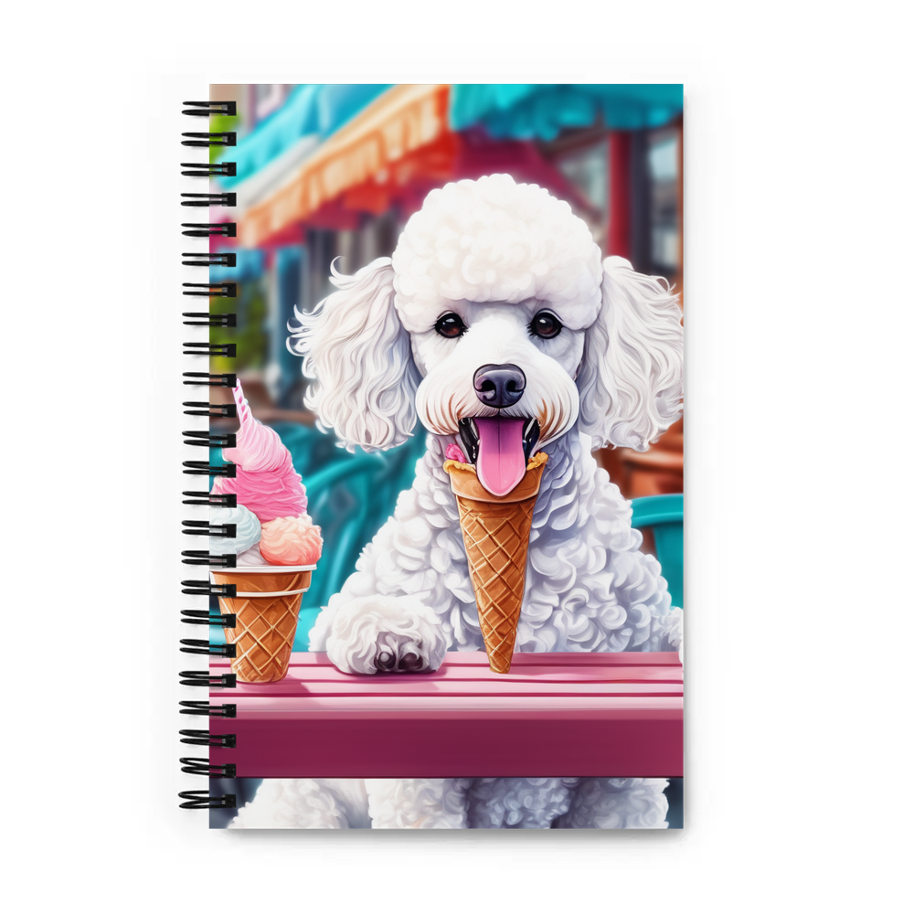 PugMug Custom White Poodle Spiral Notebook