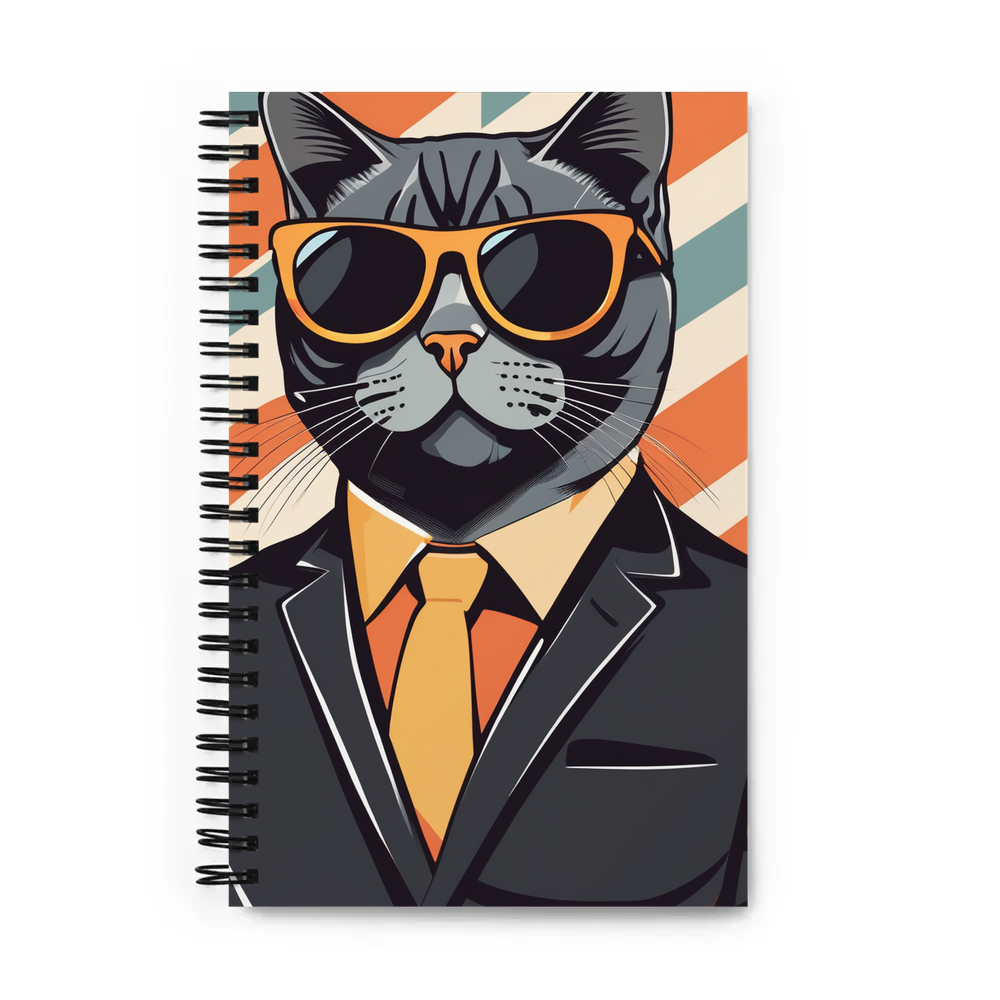 PugMug Custom Black British Shorthair Cat Spiral Notebook