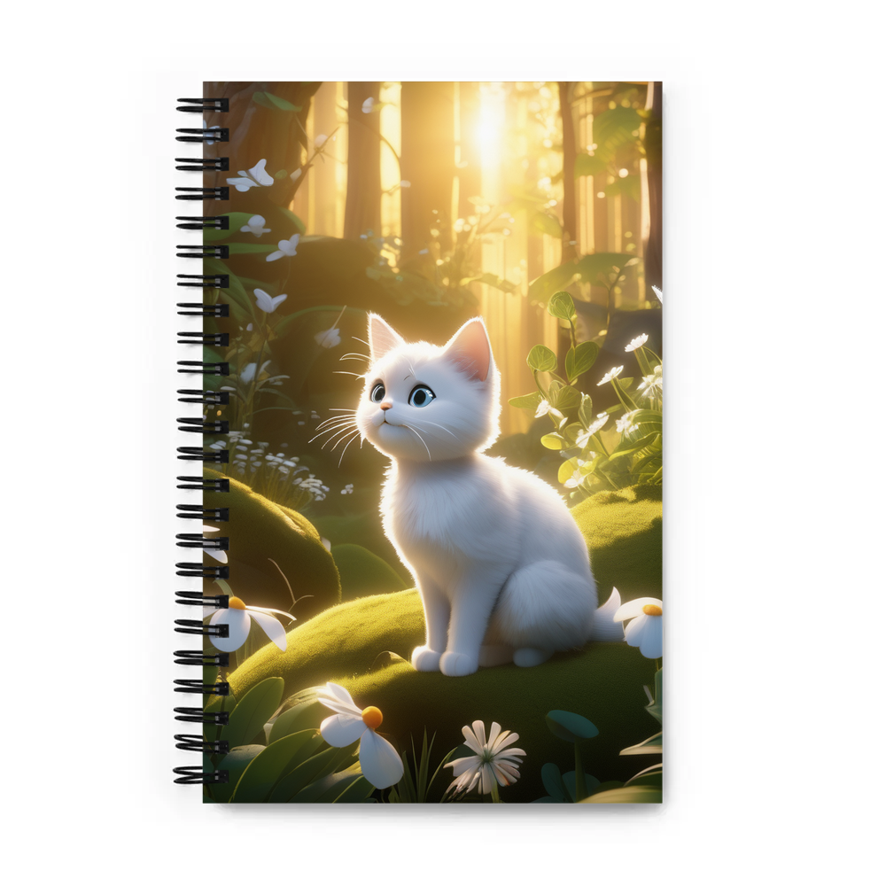 PugMug Custom White Companion Cat Spiral Notebook
