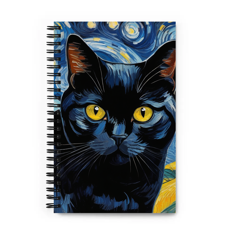 PugMug Custom Black British Shorthair Cat Spiral Notebook