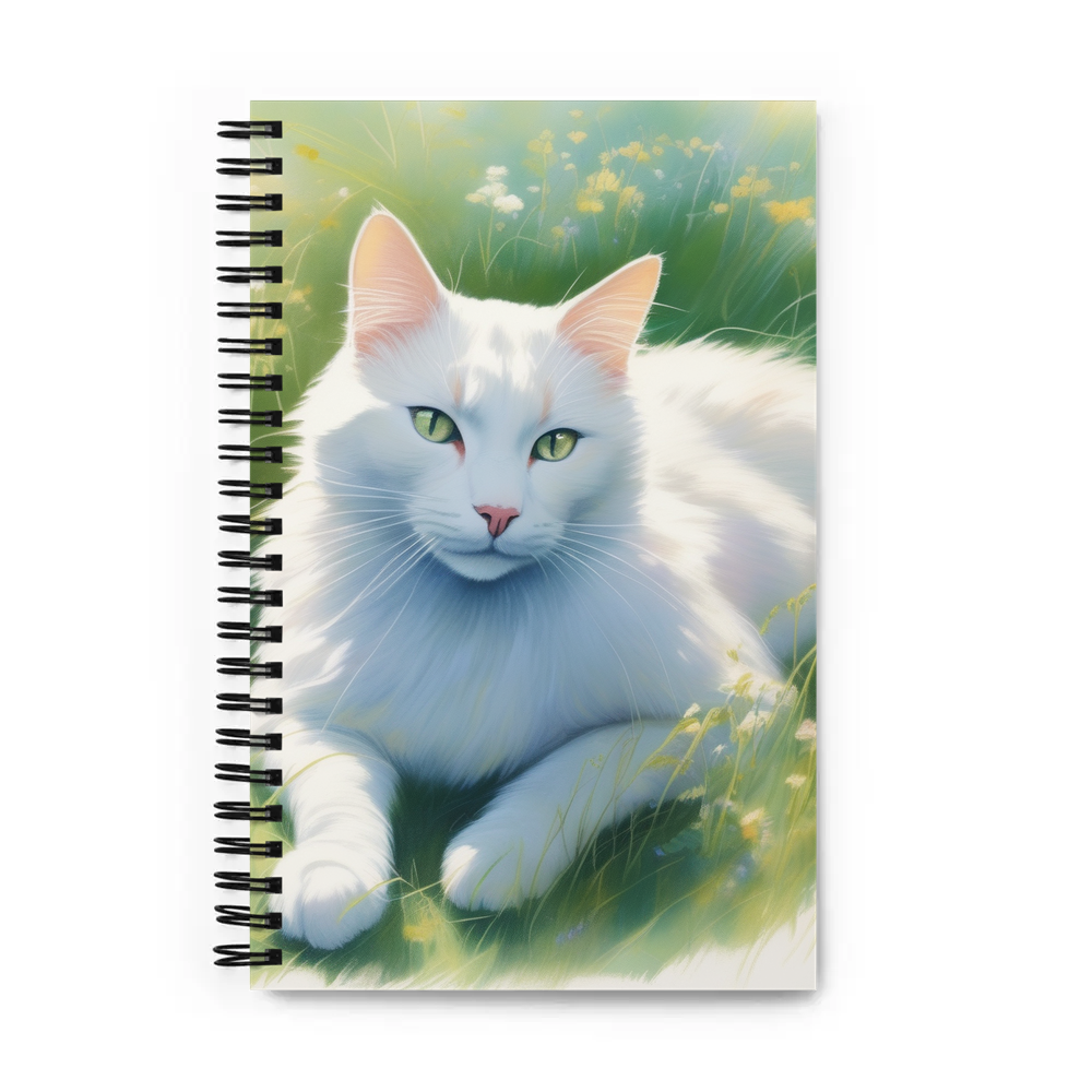 PugMug Custom White Companion Cat Spiral Notebook