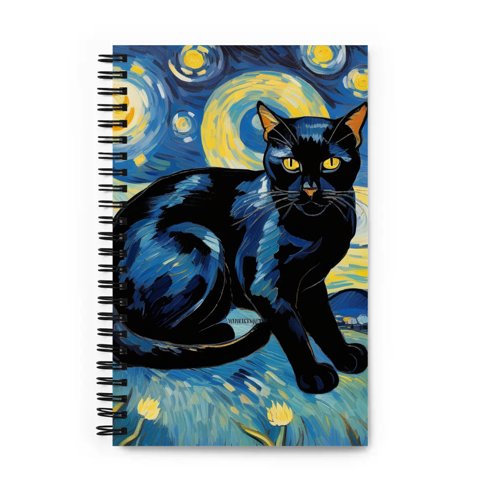PugMug Custom Black Exotic Cat Spiral Notebook