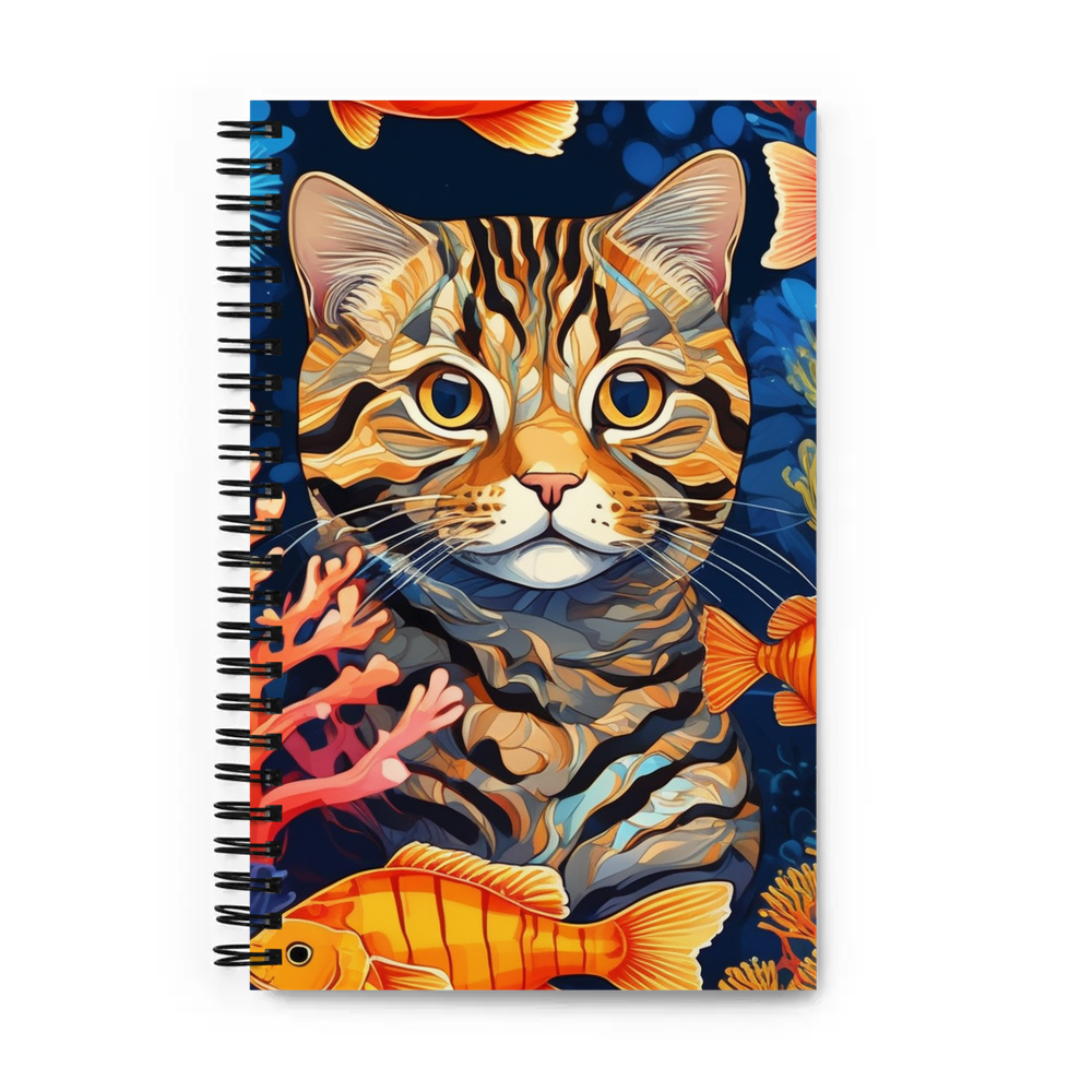 PugMug Custom Tabby Scottish Fold Cat Spiral Notebook