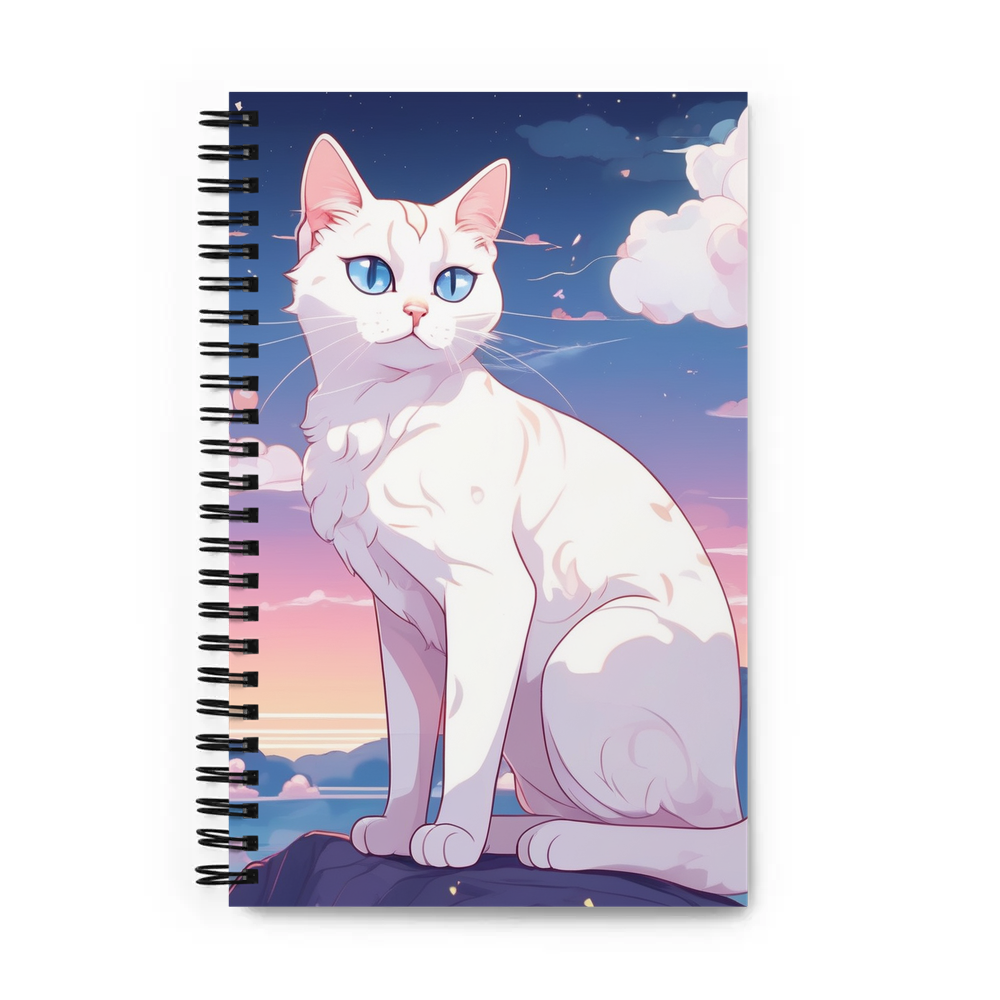 PugMug Custom White Companion Cat Spiral Notebook