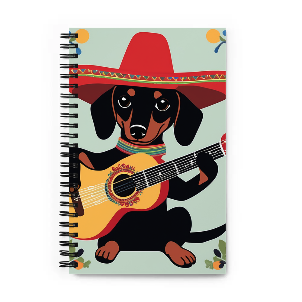 PugMug Custom Black Dachshund Spiral Notebook