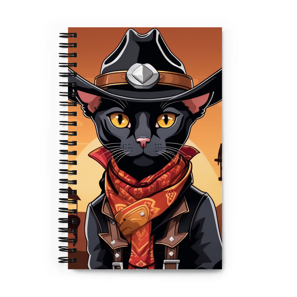 PugMug Custom Black Devon Rex Cat Spiral Notebook