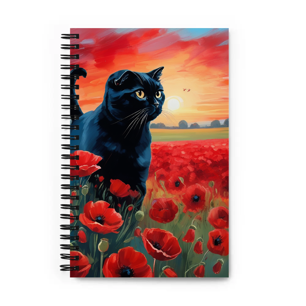 PugMug Custom Black Scottish Fold Cat Spiral Notebook
