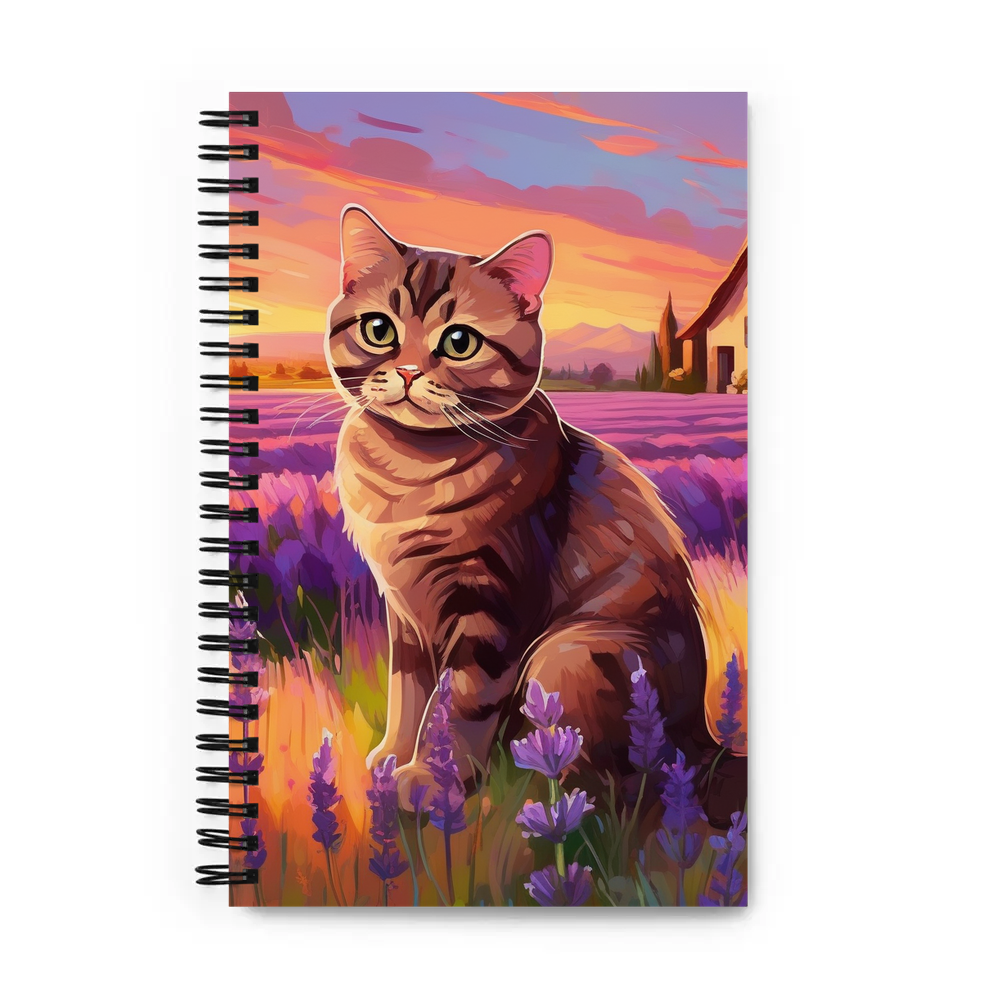 PugMug Custom Tabby Scottish Fold Cat Spiral Notebook