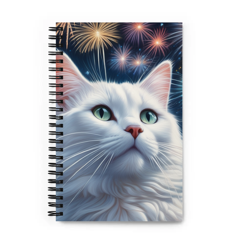 PugMug Custom White Companion Cat Spiral Notebook