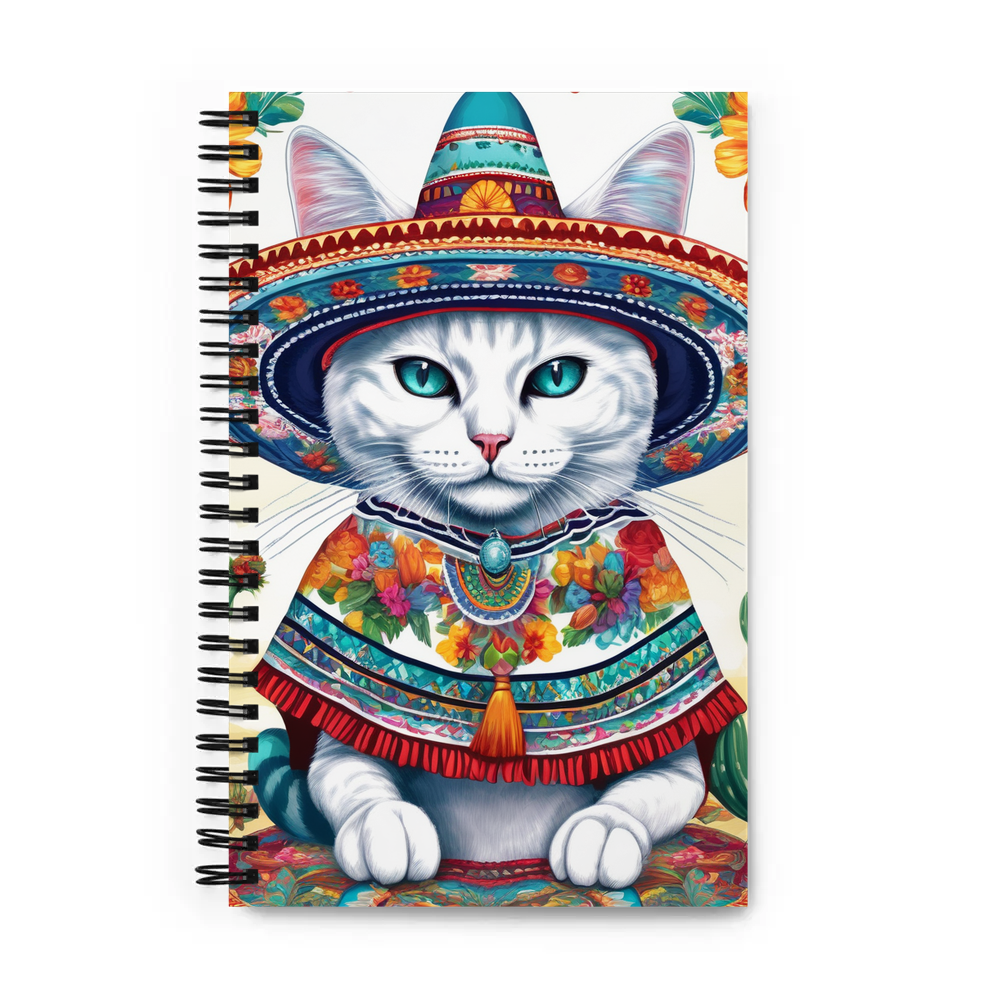 PugMug Custom White Companion Cat Spiral Notebook