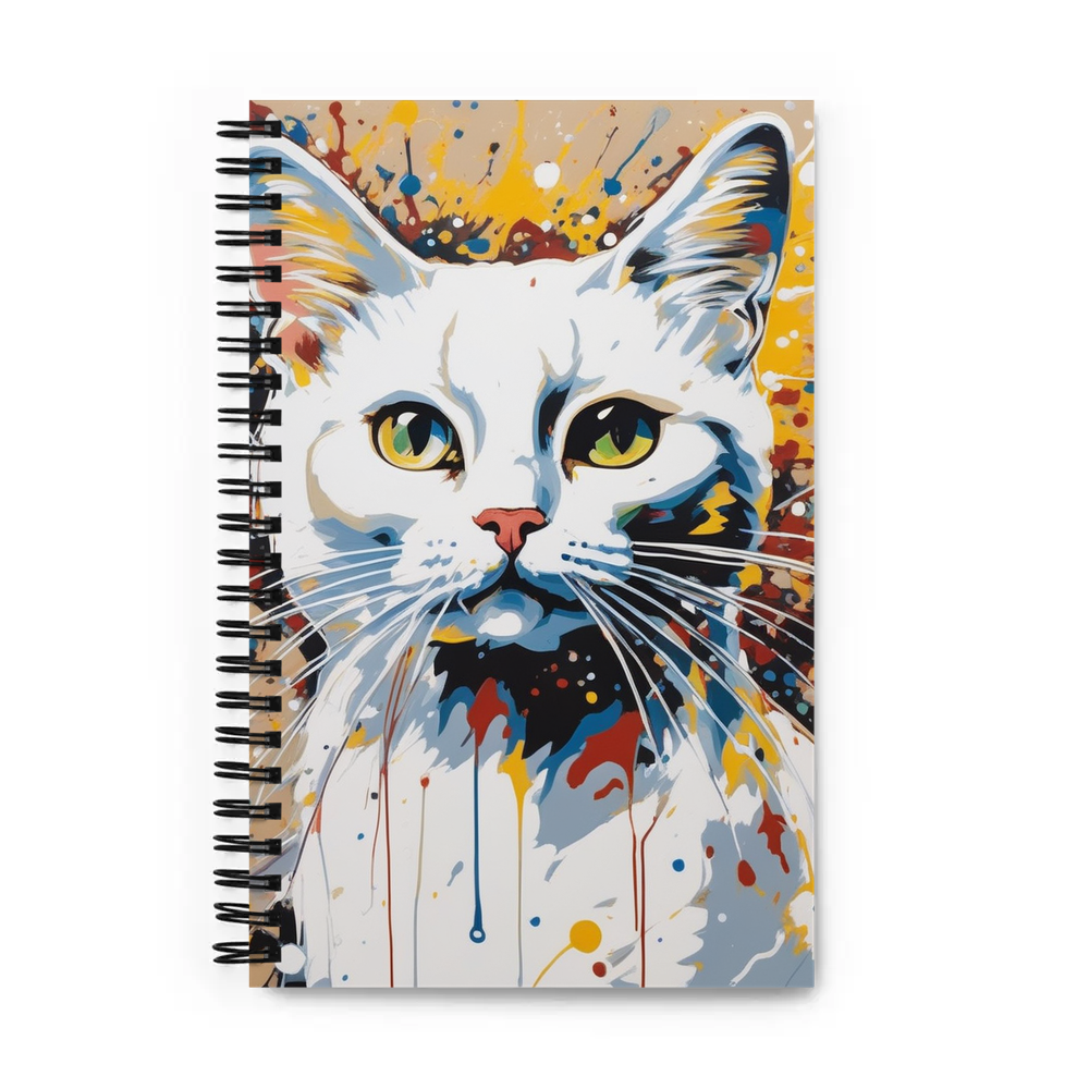 PugMug Custom White Companion Cat Spiral Notebook