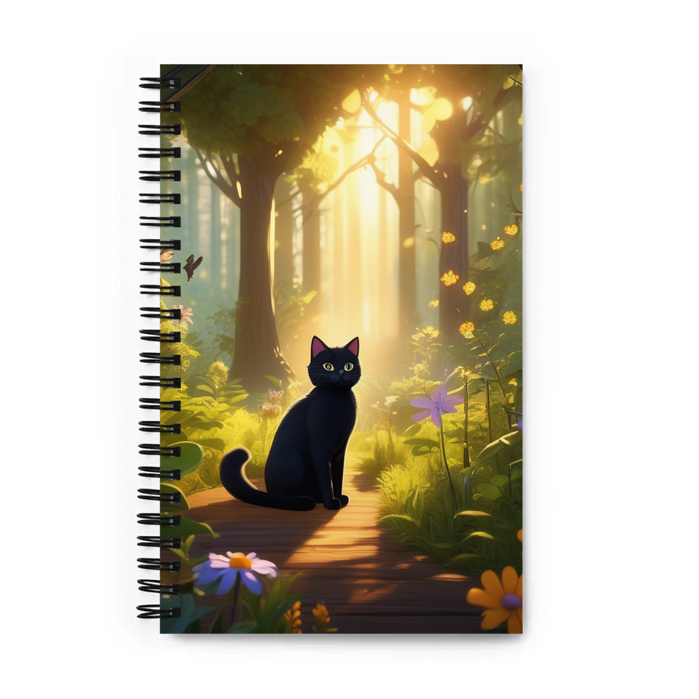 PugMug Custom Black Companion Cat Spiral Notebook