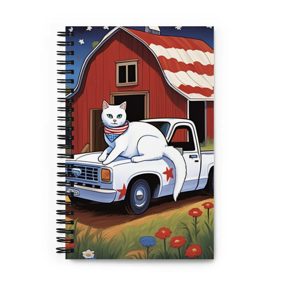 PugMug Custom White Companion Cat Spiral Notebook