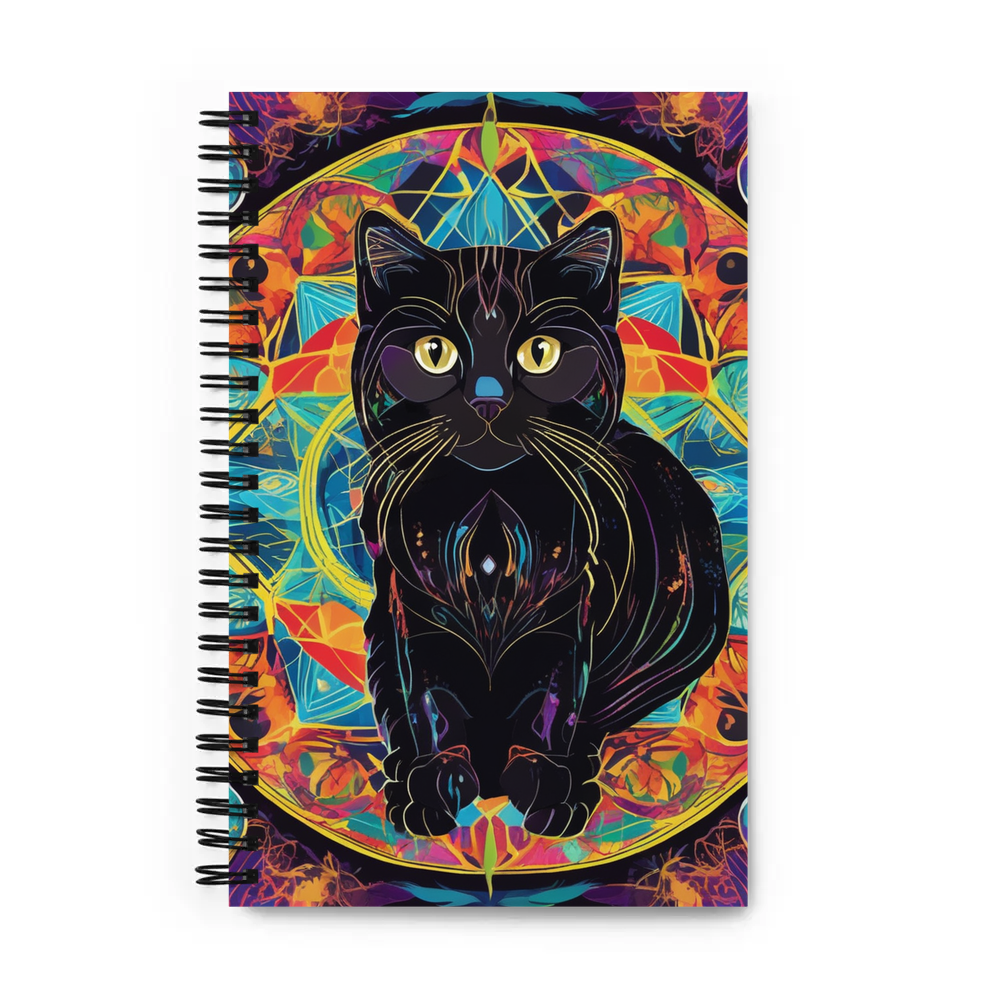 PugMug Custom Black Scottish Fold Cat Spiral Notebook