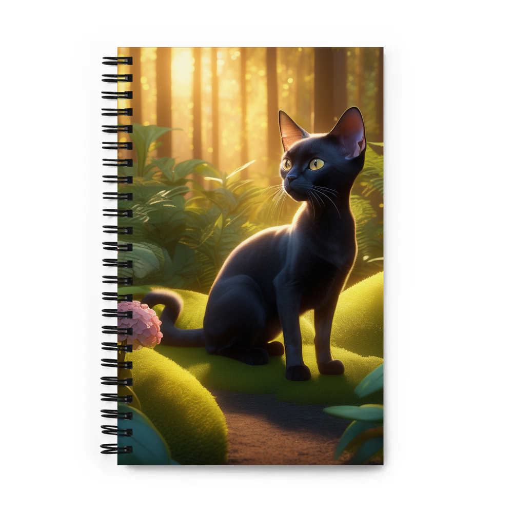 PugMug Custom Black Devon Rex Cat Spiral Notebook