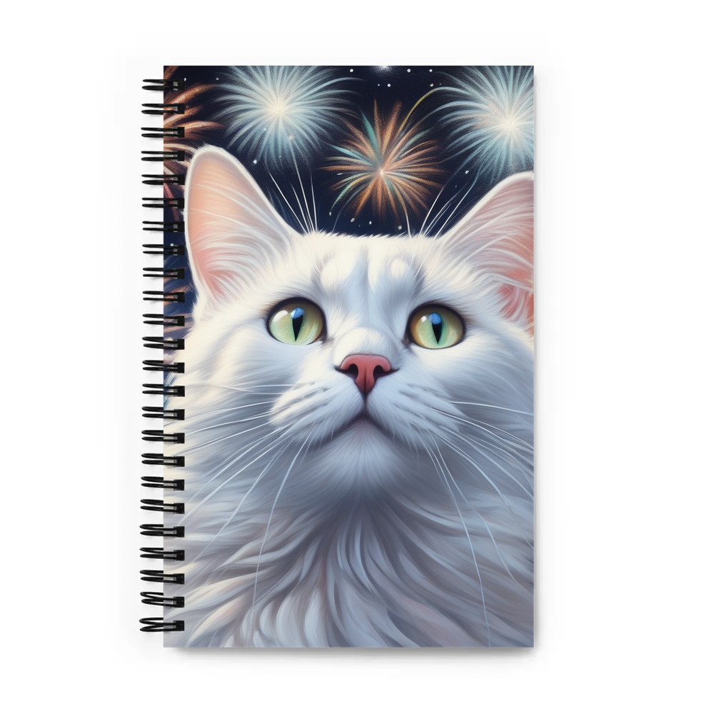 PugMug Custom White Companion Cat Spiral Notebook