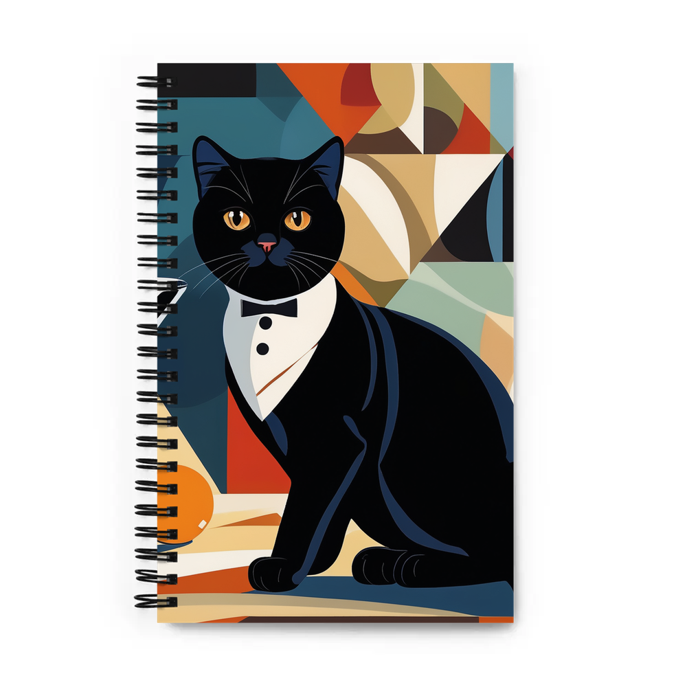 PugMug Custom Black Scottish Fold Cat Spiral Notebook