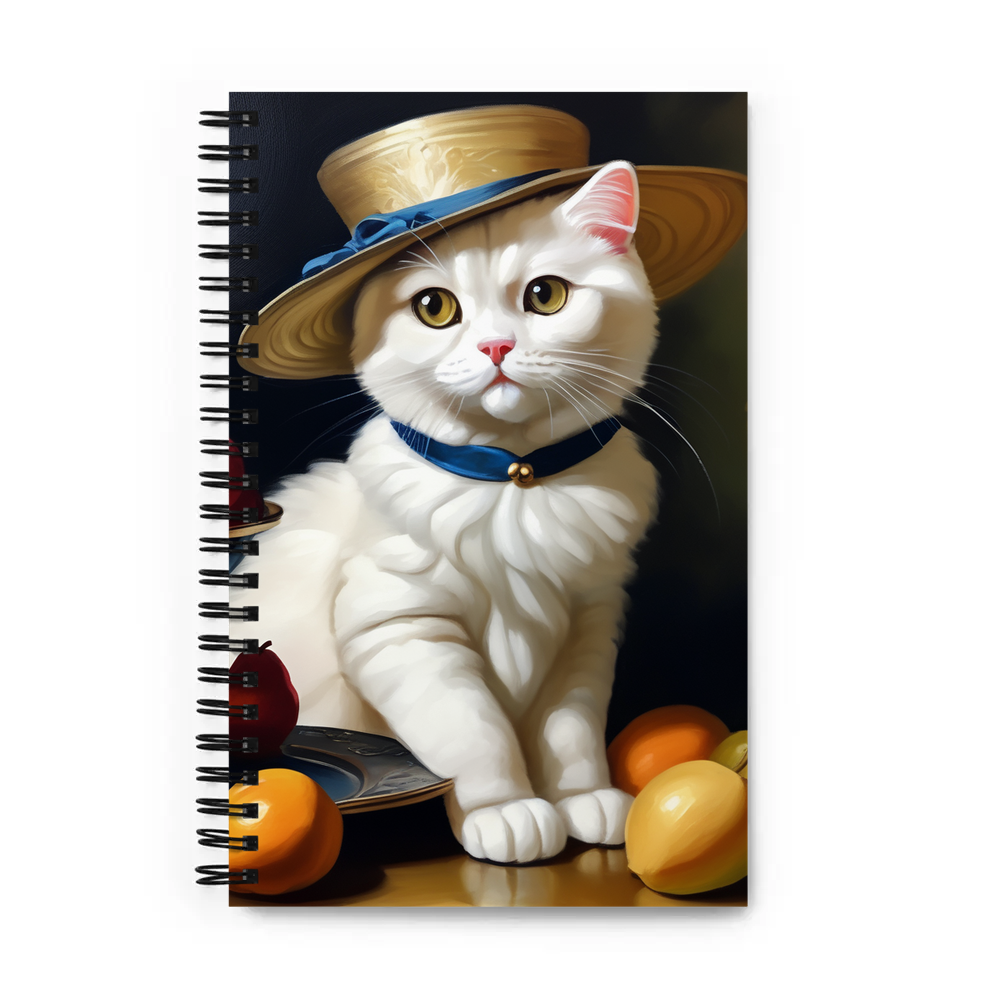 PugMug Custom White Scottish Fold Cat Spiral Notebook