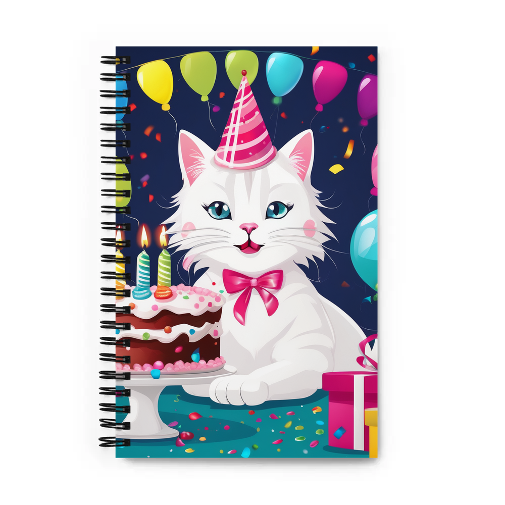 PugMug Custom White Companion Cat Spiral Notebook