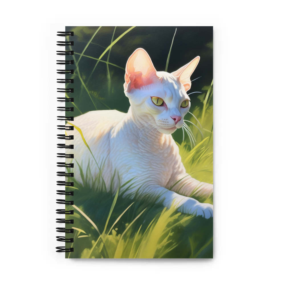 PugMug Custom White Devon Rex Cat Spiral Notebook
