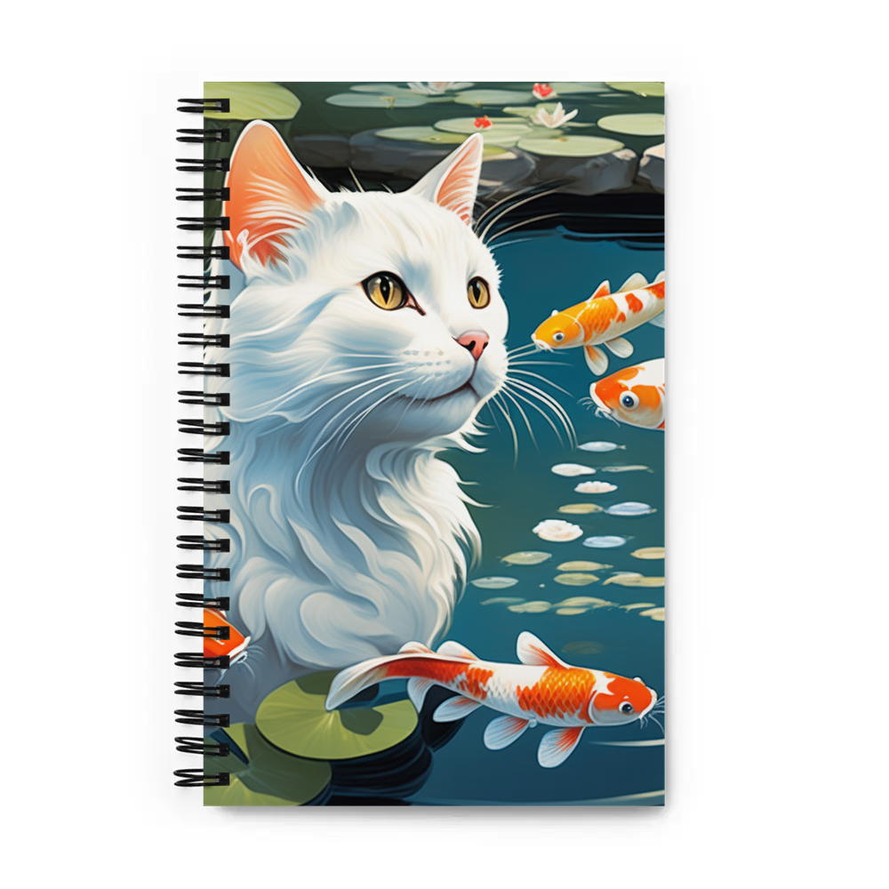 PugMug Custom White Companion Cat Spiral Notebook