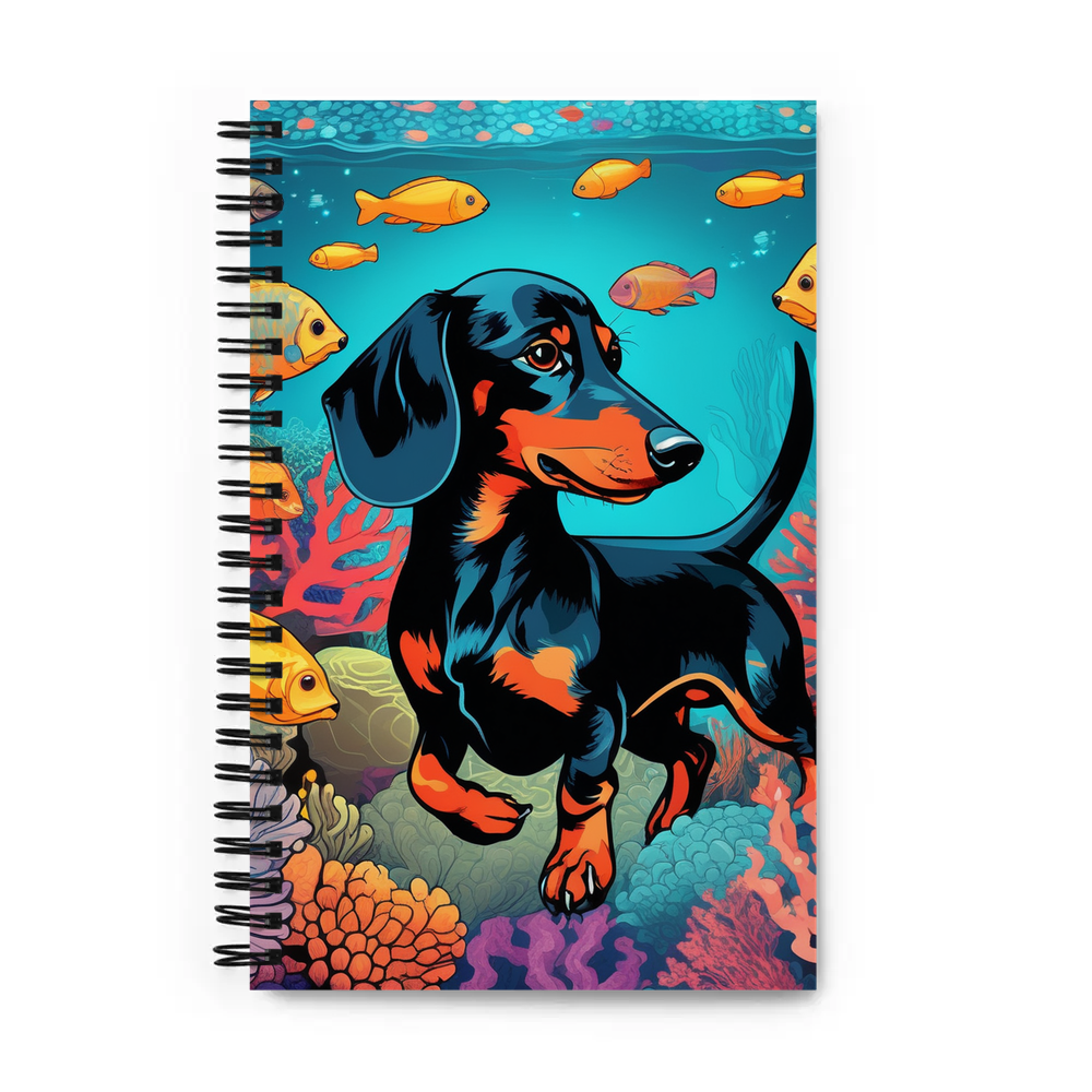PugMug Custom Black Dachshund Spiral Notebook
