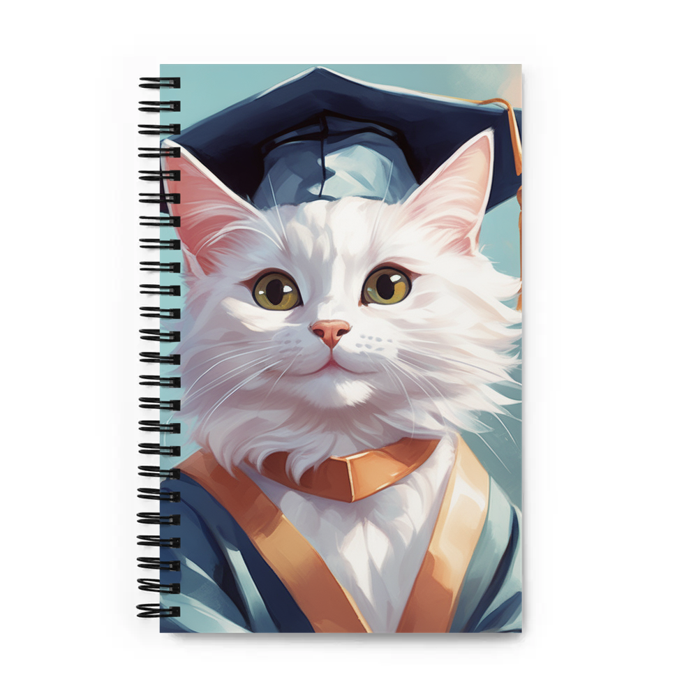 PugMug Custom White Companion Cat Spiral Notebook