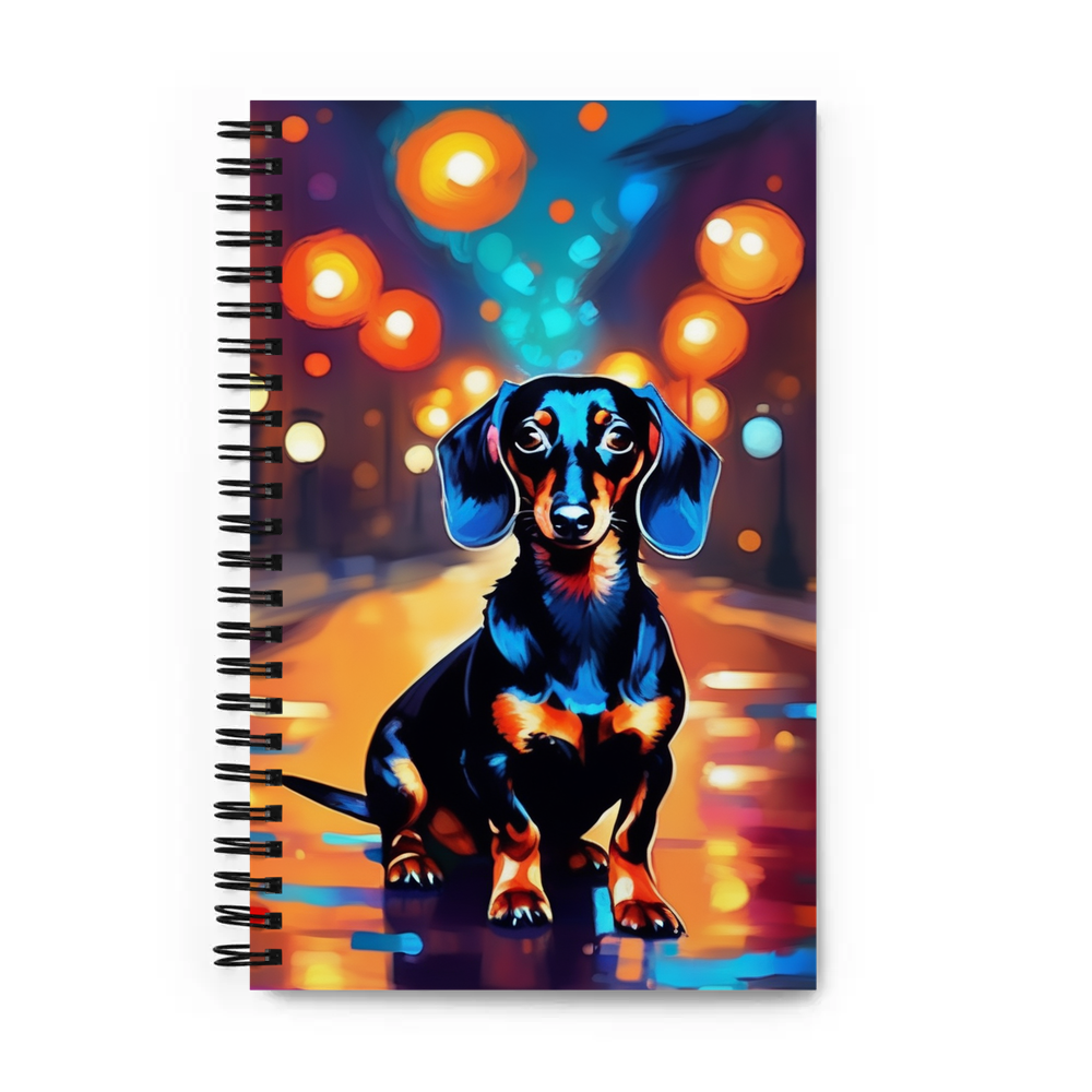PugMug Custom Black Dachshund Spiral Notebook