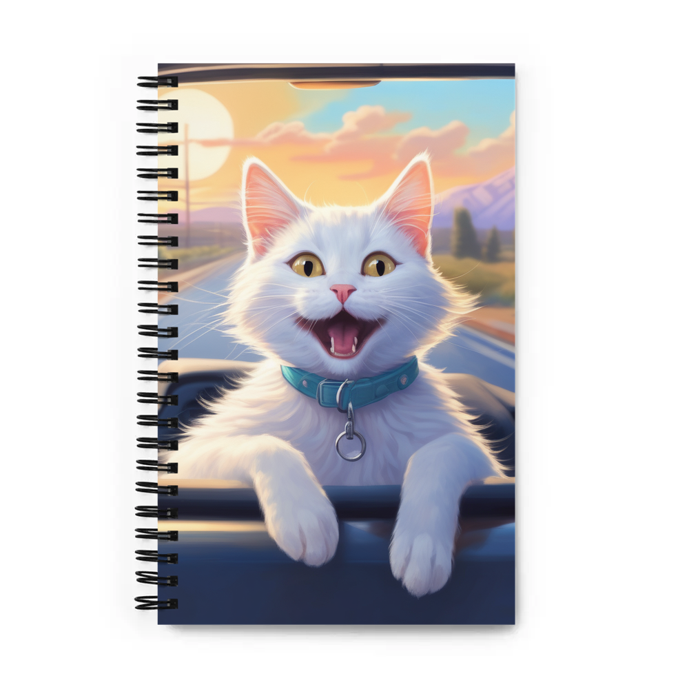 PugMug Custom White Companion Cat Spiral Notebook