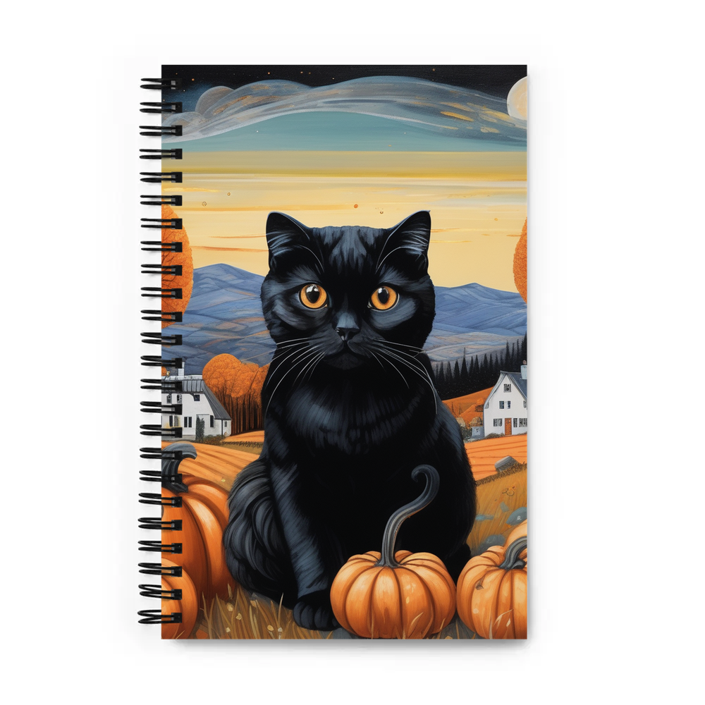 PugMug Custom Black Scottish Fold Cat Spiral Notebook