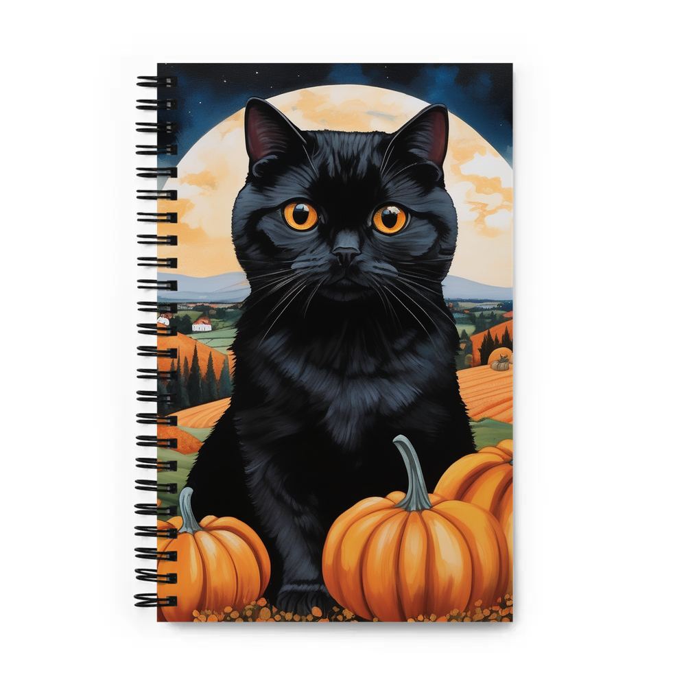 PugMug Custom Black Scottish Fold Cat Spiral Notebook